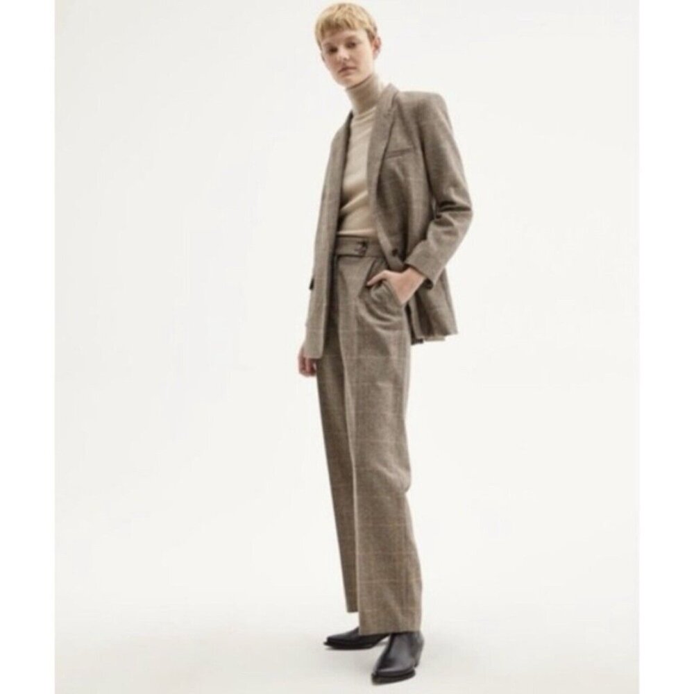 Nili Lotan Charlotte Trousers Pants Brown Plaid Casual Business Women Work 4